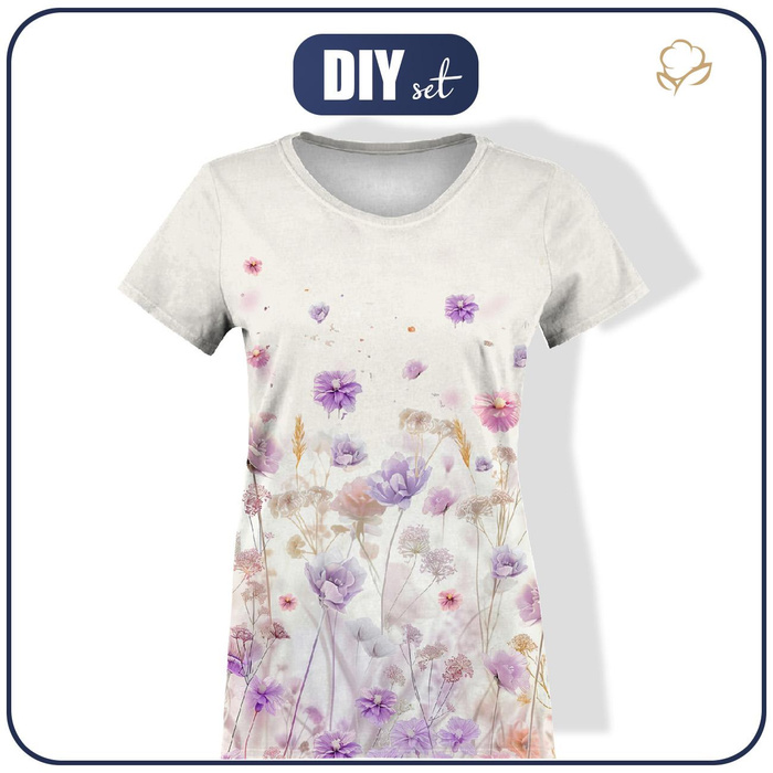 WOMEN’S T-SHIRT (XS) - FLOWERS wz.10 - sewing set
