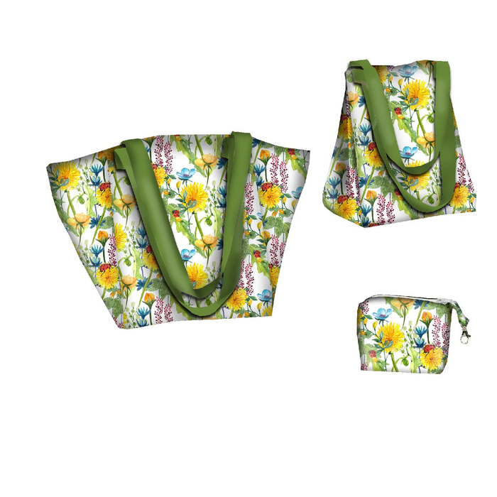 Torba XL z saszetką 2 w 1 - BIEDRONKI NA ŁĄCE (NA ŁĄCE) - zestaw do uszycia