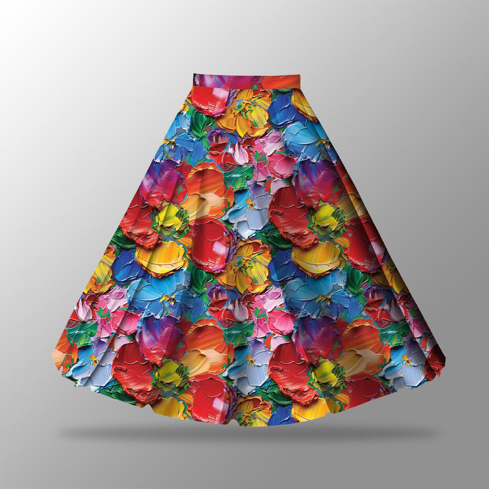 Skirt panel "MAXI" - crepe/ Abstraction wz.15