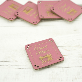 Hand Made Label - Nähmaschine 2,5x2,5 cm - hellpurpur