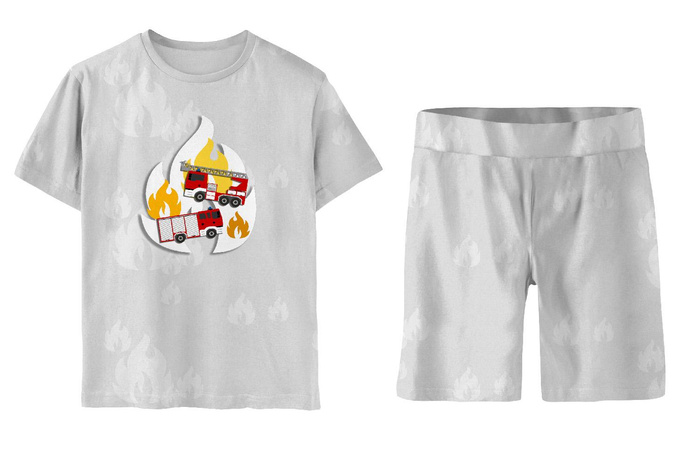 CHILDREN'S PAJAMAS "ADA" - FIRE BRIGADE - sewing set