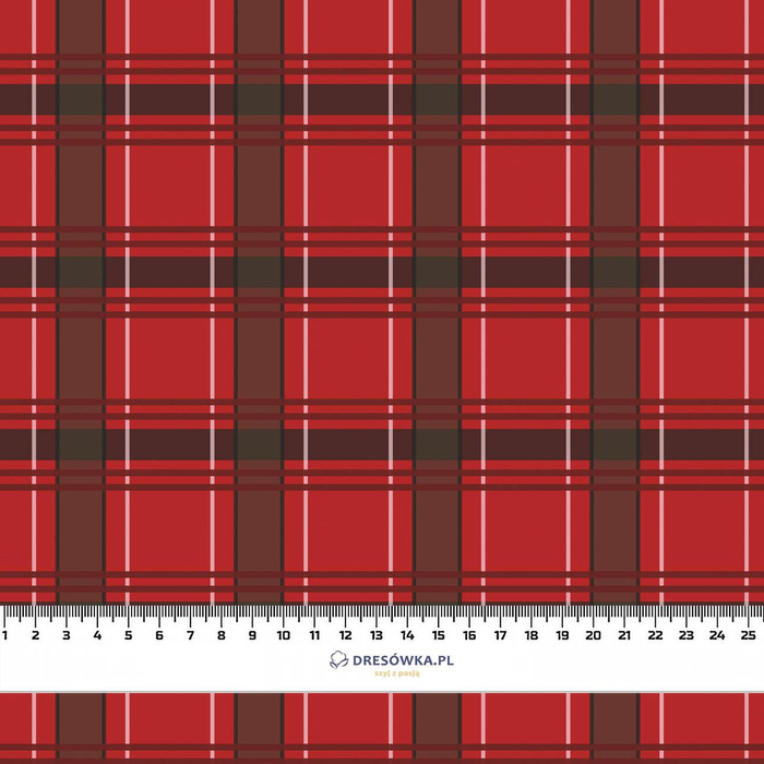 CHECK PAT. 11 / red - looped knit fabric with elastane ITY