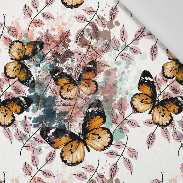 Butterfly & Flowers wz.13 - Leinen 100%