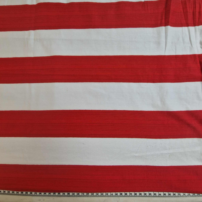 PASKI BIAŁO-CZERWONE 5CM X 5CM - dzianina t-shirt z elastanem TE210