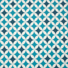 ROSETTES ( light blue ) / dark blue - Cotton woven fabric