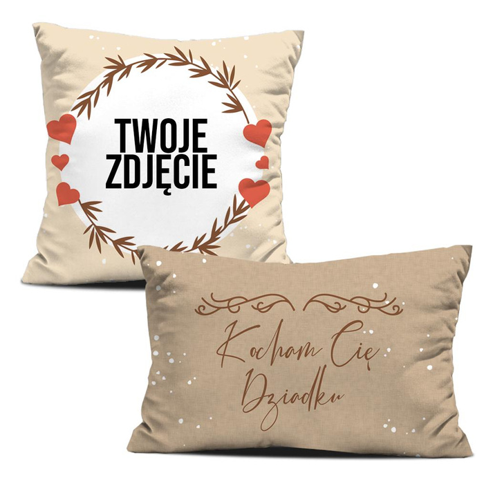 DECORATIVE PILOWS -  KOCHAM CIĘ DZIADKU - WITH OWN PRINT - sewing set 