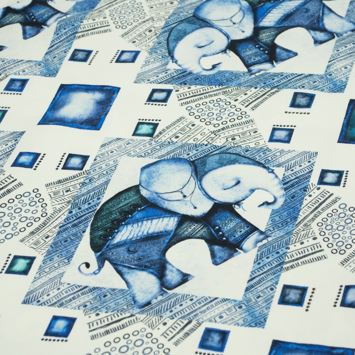 INDYJSKIE KLIMATY/ niebieski - Jersey wiskozowy WE210