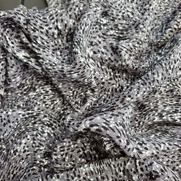 Krepa wiskozowa - ABSTRACT ANIMAL PRINT / szary