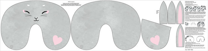 POLŠTÁŘ NA KRK - ZAJÍČEK JOHANKA / Šedá - sada šiti