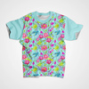MINI LEDŇÁČEK A MÁCÍCH (LEDŇÁČEK NA LOUCE) / aqua - organický úplet single jersey s elastanem
