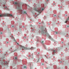 PINK FLOWERS PAT. 5 / white - Cotton muslin