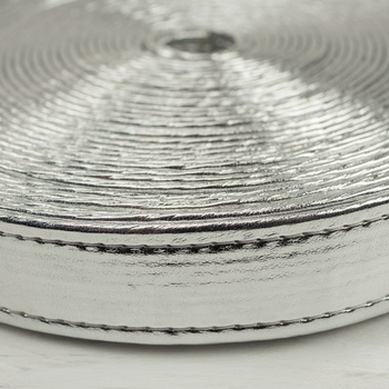 Pasek z eko skóry 25 mm - srebrny