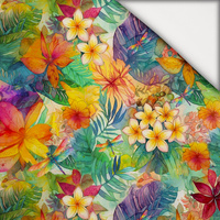 FLOWERS PAPAYA ORANGE WZ. 1 - leichte Maschenware angeraut