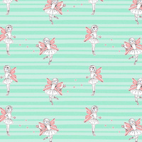 FAIRIES / mint - Cotton woven fabric