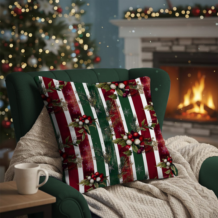 CHRISTMAS STRIPES WZ.3 - BURGUNDY