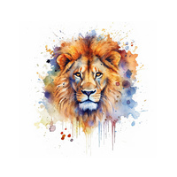 WATERCOLOR LION - Paneel (60cm x 50cm)
