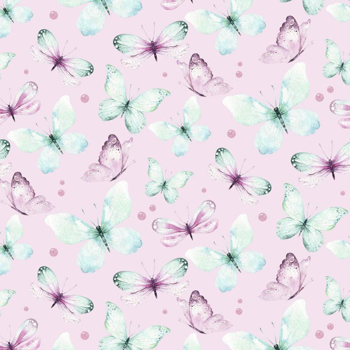 BUTTERFLIES PAT. 1 (WATER-COLOR BUTTERFLIES) - Waterproof woven fabric