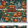 CHRISTMAS HIGHLAND COWS - Viscose jersey