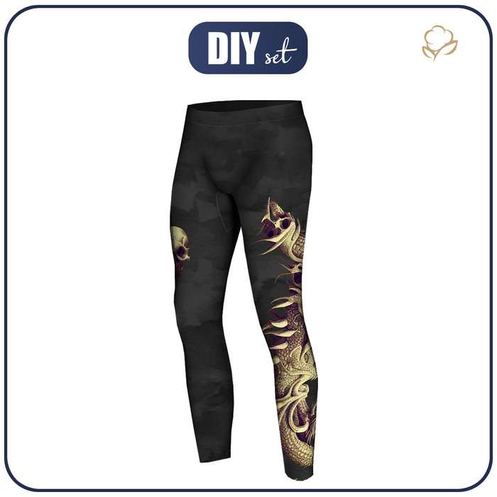 MEN’S THERMO LEGGINGS (JACK) - DRAGON SKULLS PAT. 2 - sewing set XL