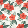 HIBISCUS Pat. 2 / red - looped knit fabric