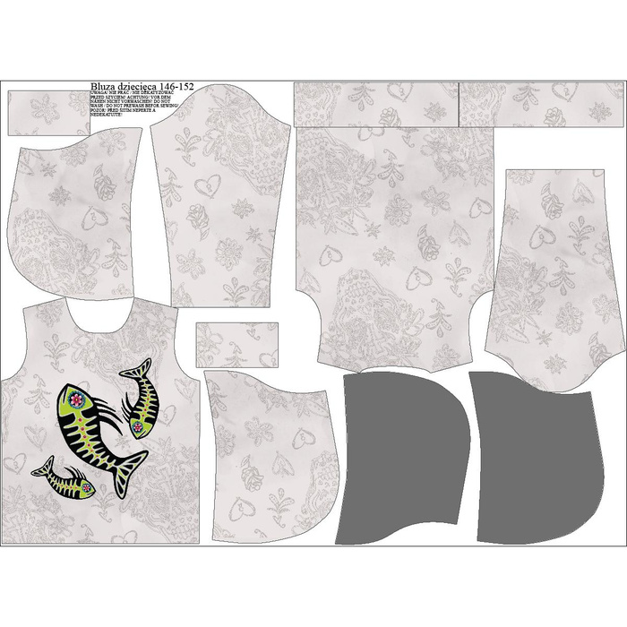 KINDER HOODIE (ALEX) - FISCH BRUNO (DIA DE LOS MUERTOS) - Sommersweat (146/152)