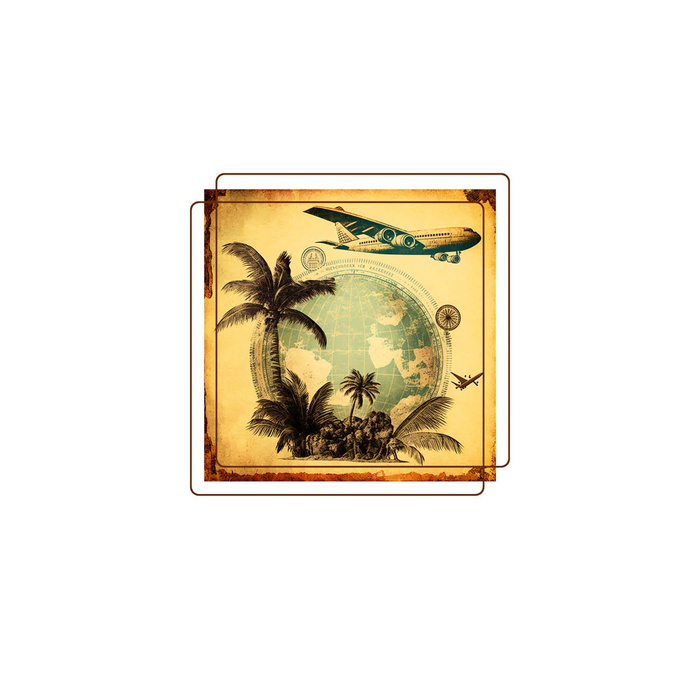 TRAVEL TIME MS. 7 - Paneel (60cm x 50cm) SINGLE JERSEY