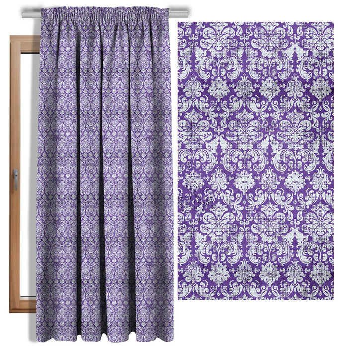 MAGIC DAMASCO pat. 4 (MAGIC SCHOOL) (Very Peri) - Waterproof woven fabric