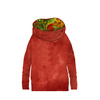 Sweatshirt mit Schalkragen und Fledermausärmel (FURIA) - RED SPECKS / BLUMENDSCHUNGEL - Sommersweat ITY - XXL