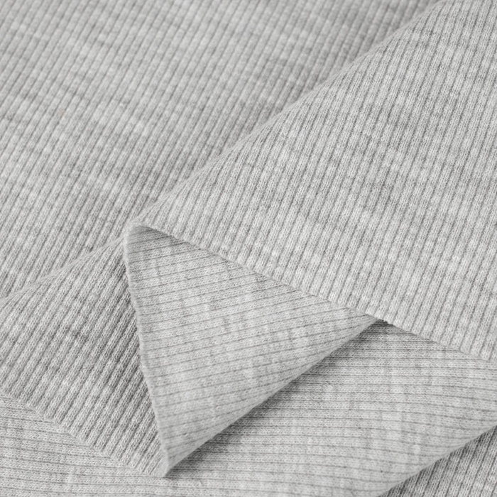 Rib Jersey fabric Unicolour -  MELANGE LIGHT GRAY (D-20)