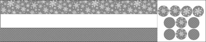 CHRISTMAS WREATH - SNOWFLAKES PAT. 2 / grey - sewing set