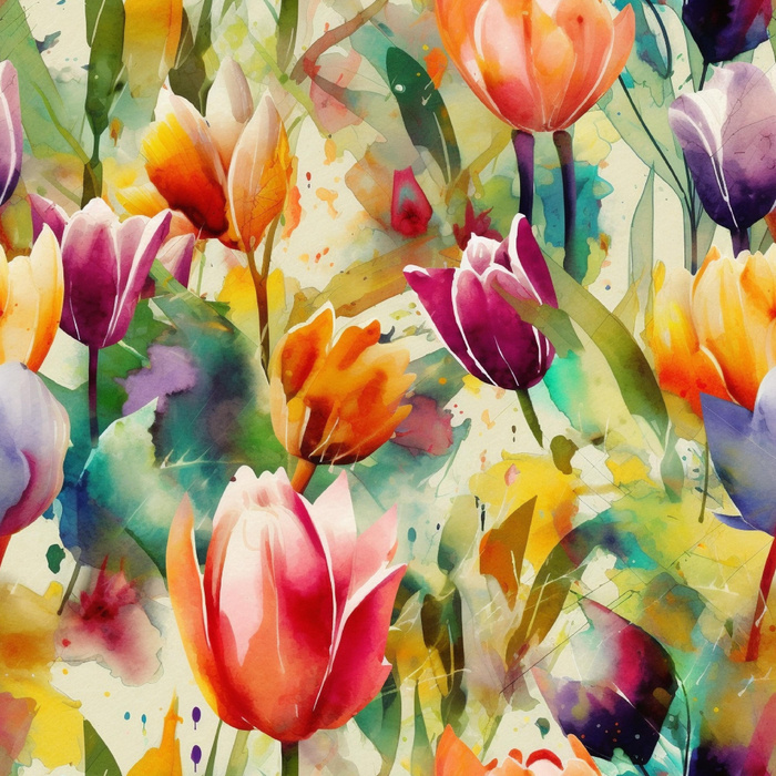 FLOWERS WZ.55 - looped knit fabric