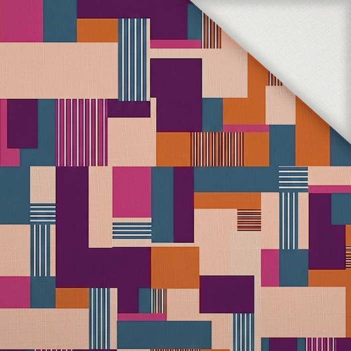 RETRO GEOMETRIC WZ. 1 - Woven Fabric for tablecloths