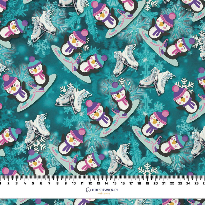 ICE SKATING PENGUINS PAT. 2 (PENGUINS) - single jersey with elastane 