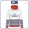 CLASSIC WOMEN’S HOODIE (POLA) - ANCHOR / stripes (marine) - looped knit fabric - M