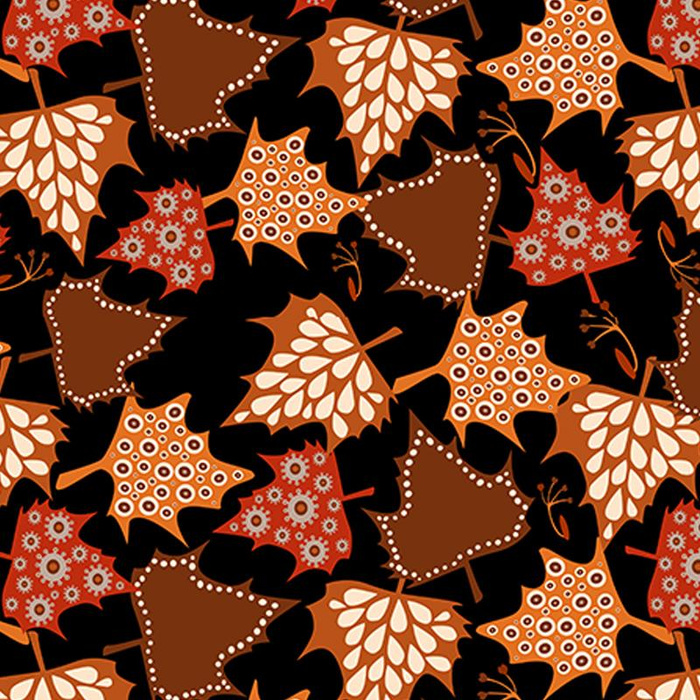 MAPLE LEAVES / black