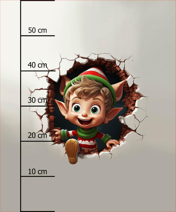 HAPPY ELF - panel (60cm x 50cm) dzianina pętelkowa