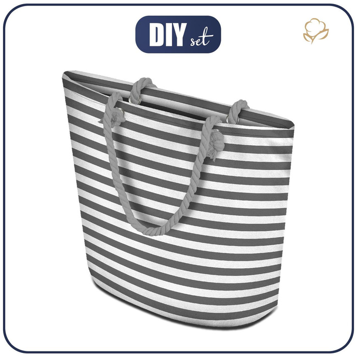 TOTE BAG - STRIPES / grey - sewing set