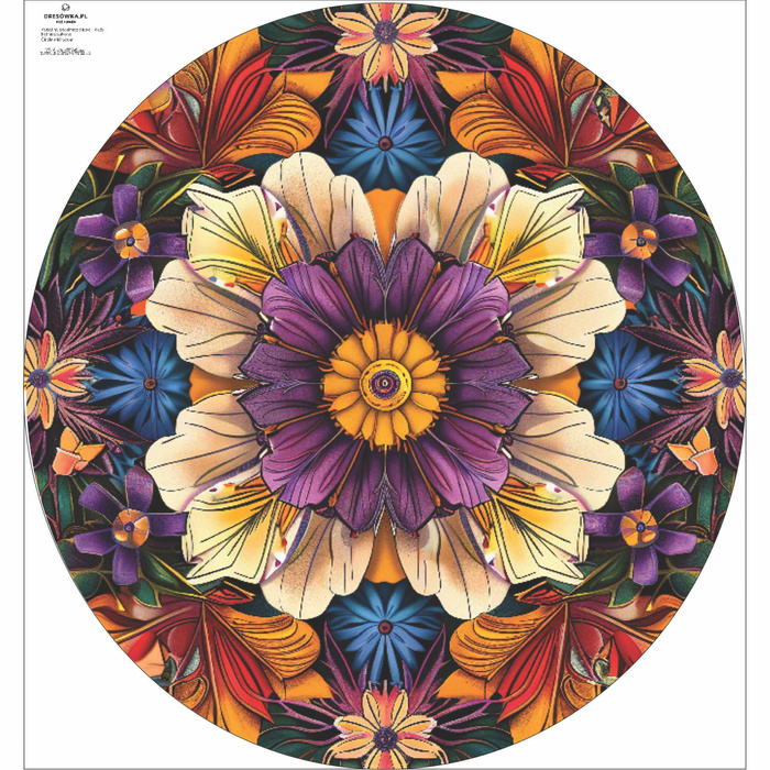 COLORFUL FLOWERS pat.4 - circle skirt panel D
