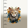 ANIMALS MANDALA wz.9 (cat)- Paneel (75cm x 80cm) Wasserabweisende Webware