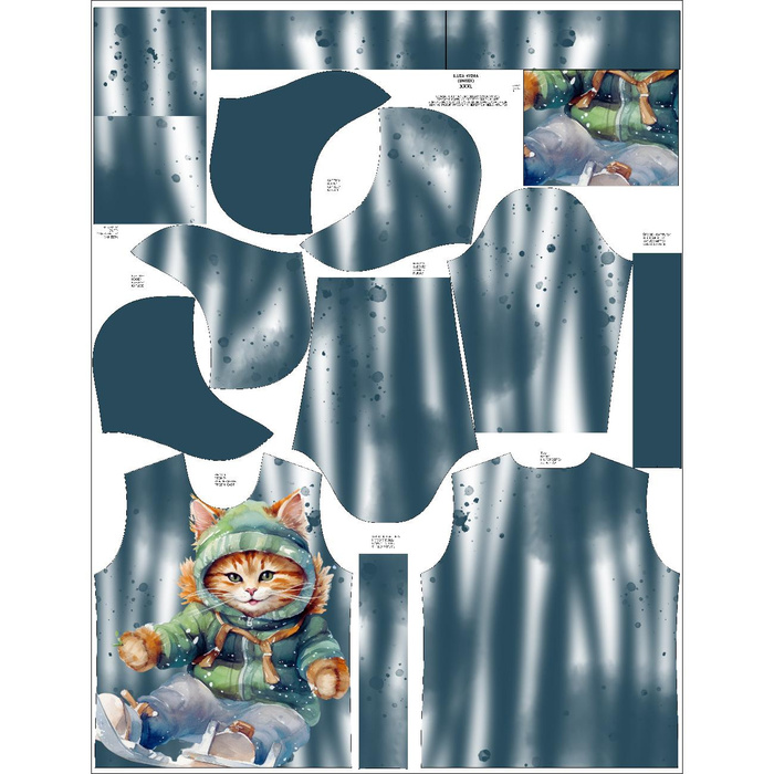 UNISEX HOODIE (HYDRA) - SNOW CAT - Nähset (146/152)