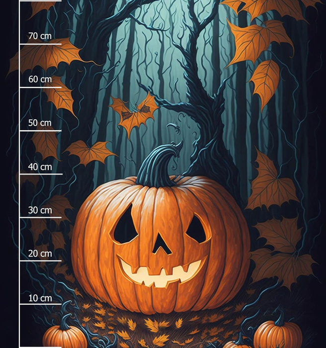 HALLOWEEN PUMPKIN - panel (75cm x 80cm) SINGLE JERSEY