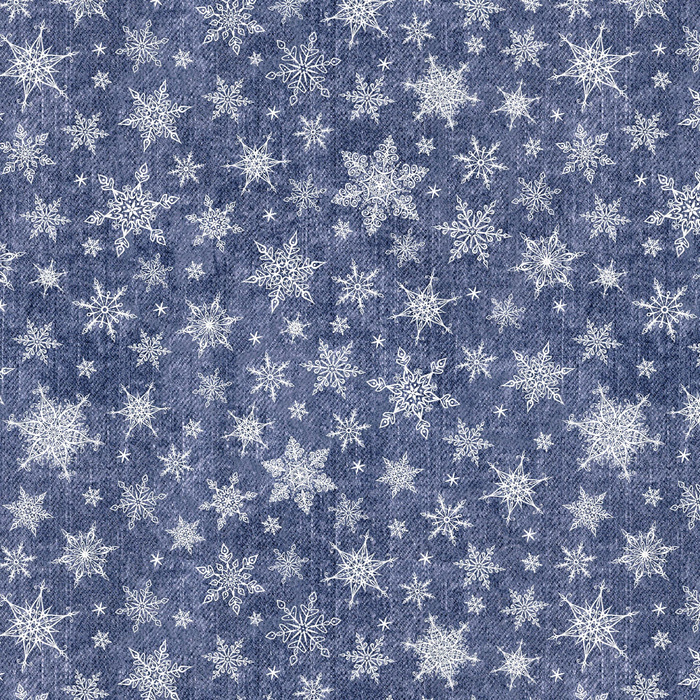 SNOWFLAKES PAT. 2 / ACID WASH DARK BLUE - Waterproof woven fabric