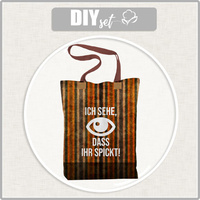 SHOPPERKA - ICH SEHE, DASS IHR SPICKT! / JESIENNE PASY / kolorowy (BARWY JESIENI) - tkanina wodoodporna - zestaw do uszycia