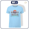 T-SHIRT MĘSKI - RETRO WAVE / błękitny - single jersey XL