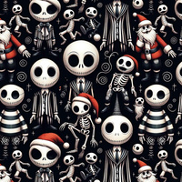 SKELETONS AND SANTAS- Upholstery velour