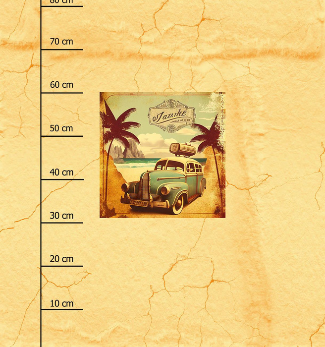 TRAVEL TIME MS. 10 - Paneel (75cm x 80cm) Wasserabweisende Webware