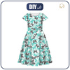 KID'S DRESS "MIA" - BUTTERFLIES / aqua - sewing set (134/140)
