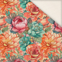 FLOWERS PAPAYA ORANGE WZ. 12 - Slub Weave