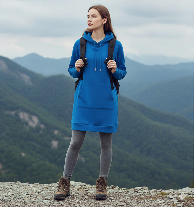 DIY Set - HOODIE "LUXA" - BLUE - XS/S
