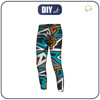 THERMO LEGGINSY CHŁOPIĘCE (HUGO) - GRAFFITI - zestaw do uszycia 140